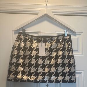 Mango Black and White Sequin Skirt